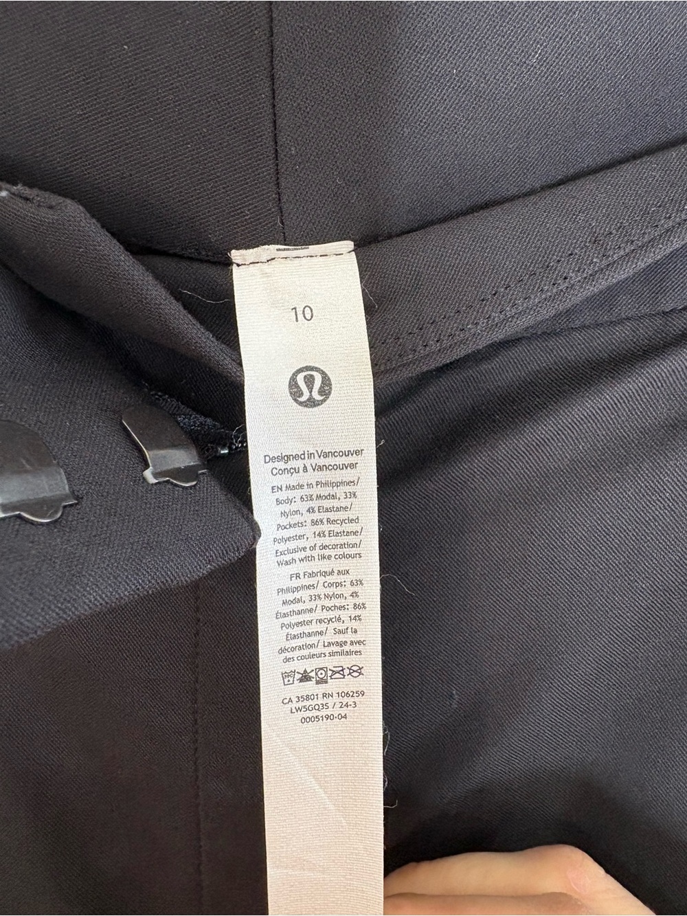 Lululemon Pleat-Front High-Rise Trouser Regular 10 Black - Picture 10 of 13